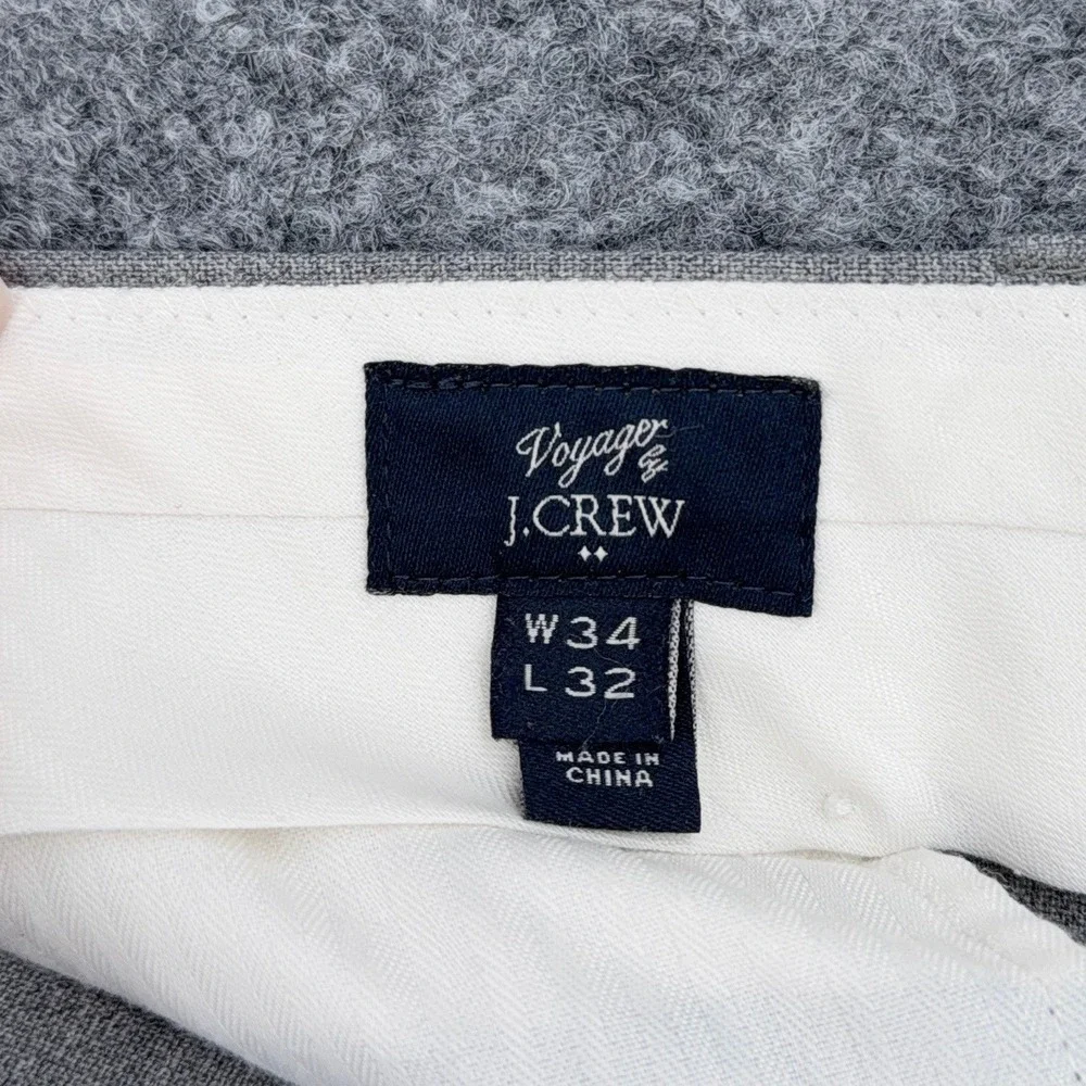 J.Crew Thompson Voyager Dress Pants Mens 34x32 Gray Slim Fit